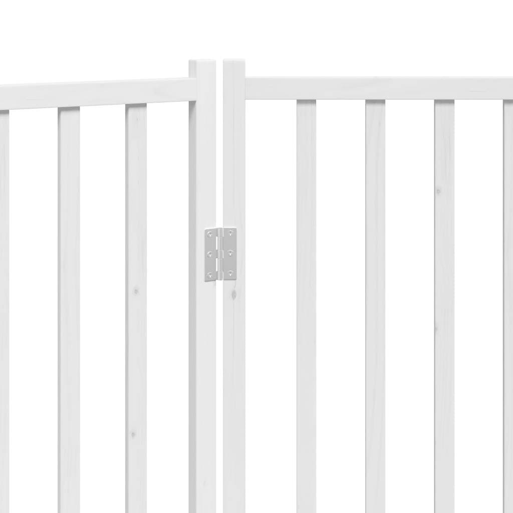 Cancello Cani Pieghevole 3 Pannelli Bianco 150cm Massello Abete — miniatura 7 di 8