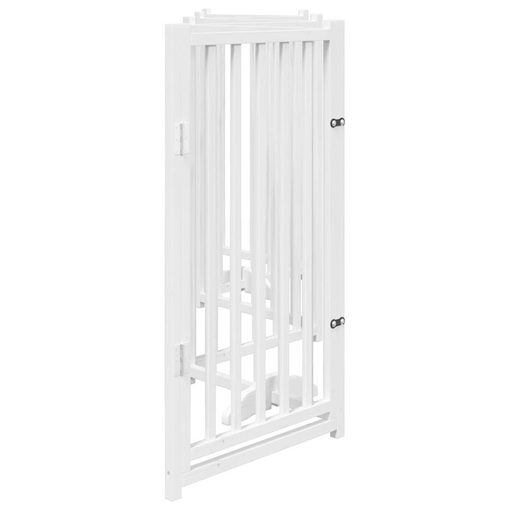 Cancello Cani Pieghevole Bianco 6 Pannelli 300cm Massello Abete — miniatura 4 di 10