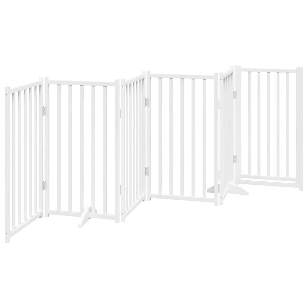 Cancello Cani Pieghevole Bianco 6 Pannelli 300cm Massello Abete — miniatura 5 di 10