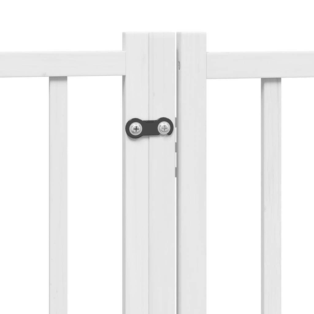 Cancello Cani Pieghevole Bianco 6 Pannelli 300cm Massello Abete — miniatura 8 di 10