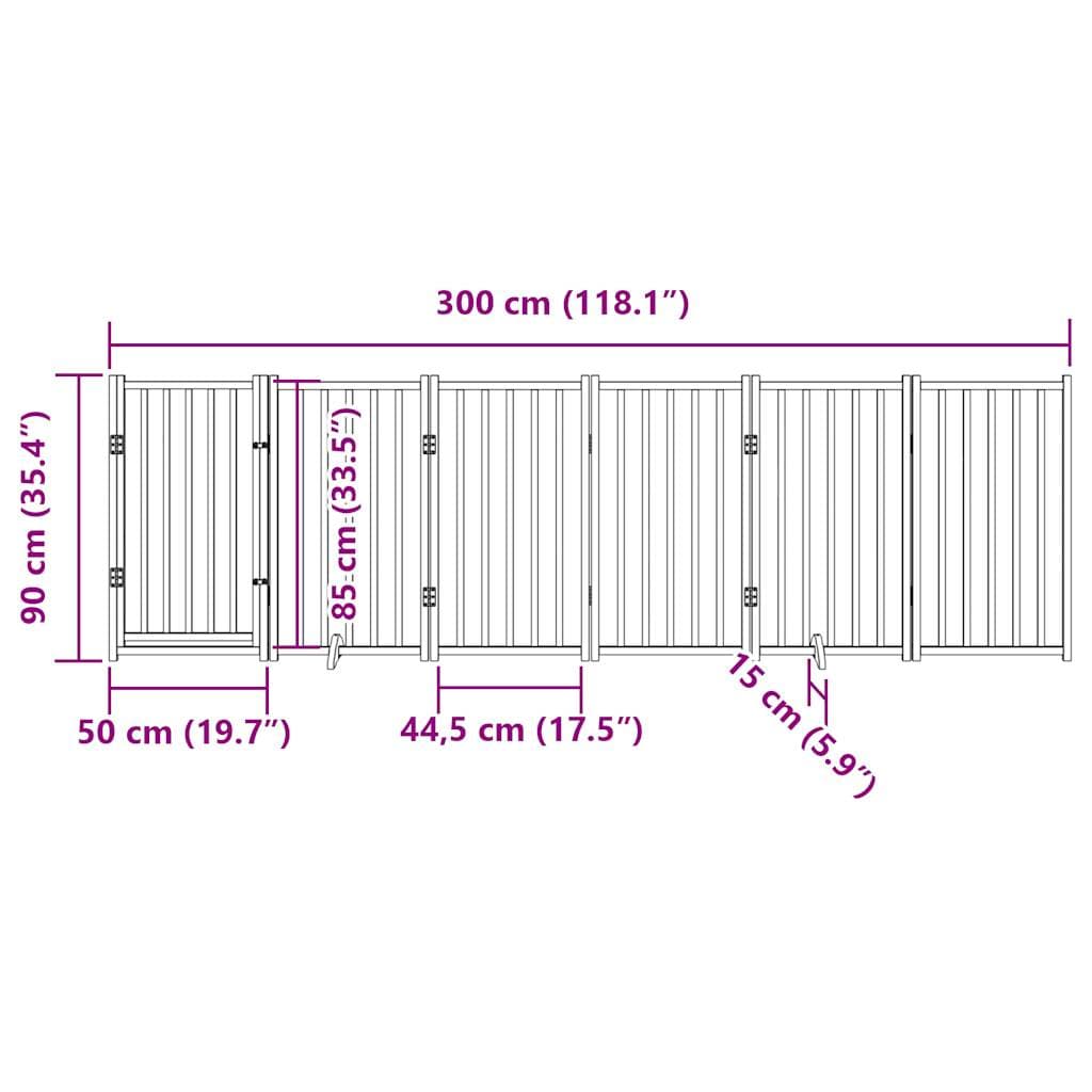 Cancello Cani Pieghevole Bianco 6 Pannelli 300cm Massello Abete — miniatura 10 di 10