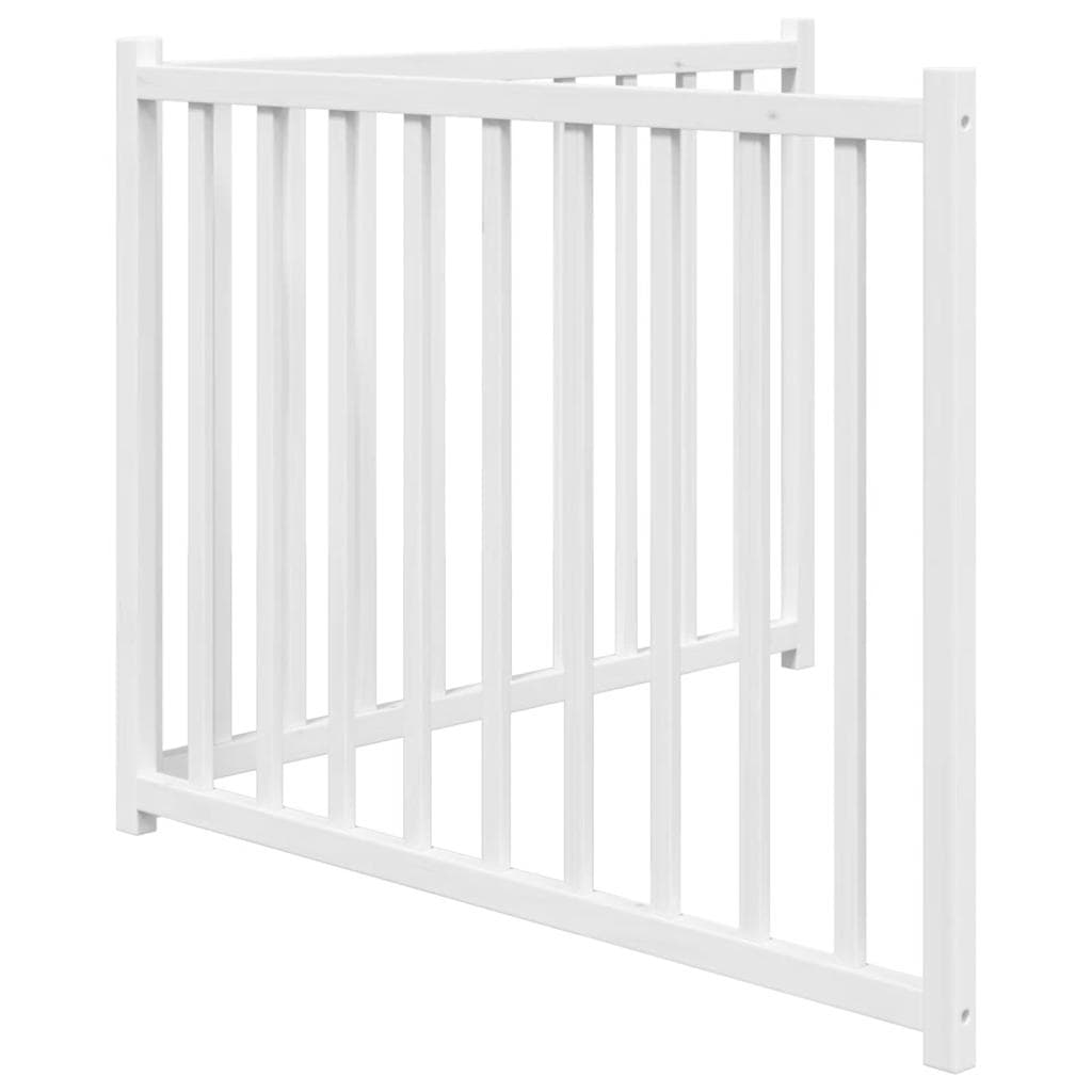 Cancello Cani Pieghevole 2 Pannelli Bianco 160cm Massello Abete — miniatura 4 di 8