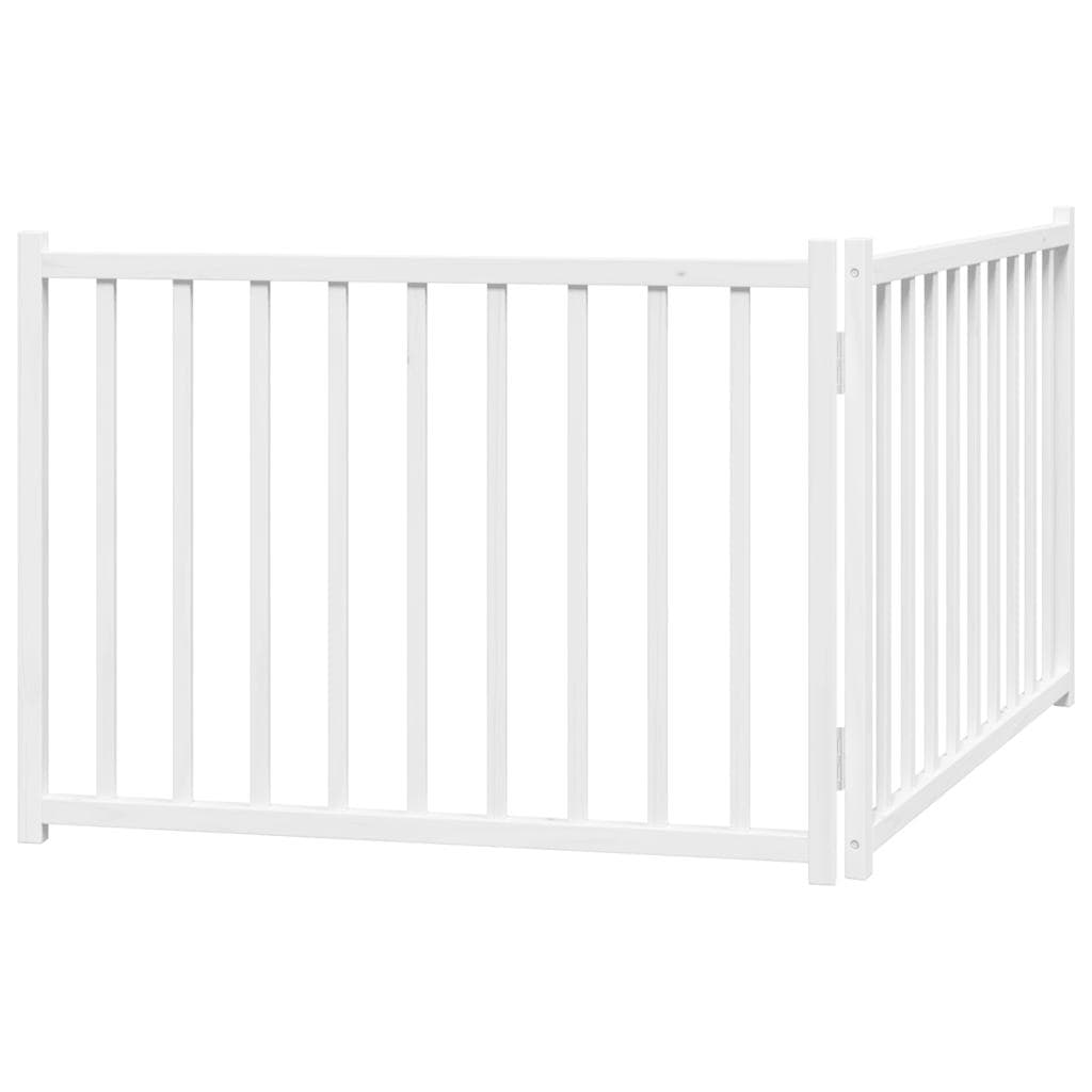 Cancello Cani Pieghevole 2 Pannelli Bianco 160cm Massello Abete — miniatura 5 di 8