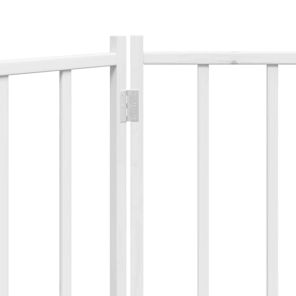 Cancello Cani Pieghevole 2 Pannelli Bianco 160cm Massello Abete — miniatura 7 di 8