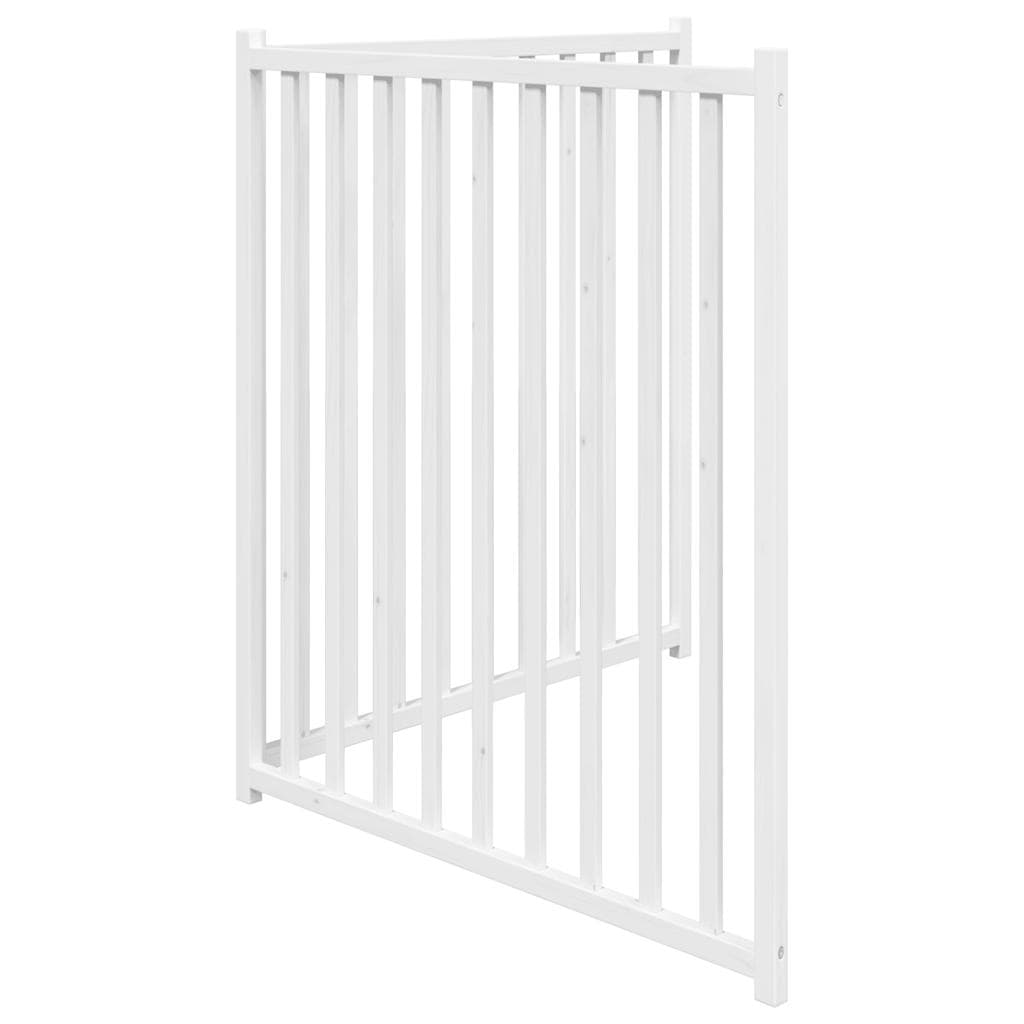 Cancello Cani Pieghevole 2 Pannelli Bianco 160cm Massello Abete — miniatura 4 di 8