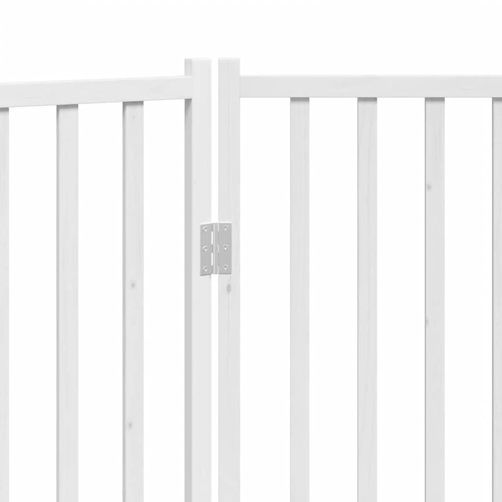Cancello Cani Pieghevole 2 Pannelli Bianco 160cm Massello Abete — miniatura 7 di 8