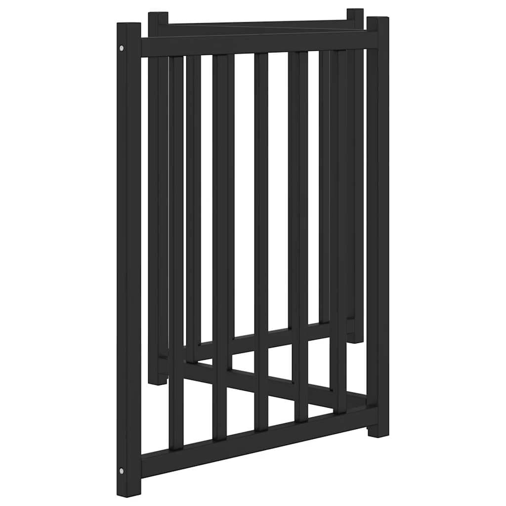 Cancello Cani Pieghevole 3 Pannelli Nero 150 cm Massello Abete — miniatura 4 di 8