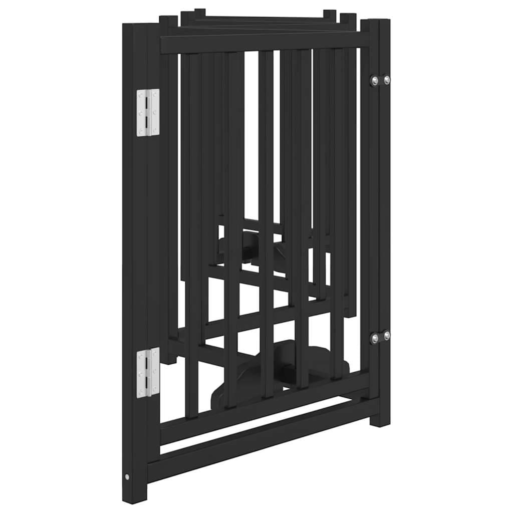 Cancello Cani Pieghevole Nero 6 Pannelli 300 cm Massello Abete — miniatura 4 di 10