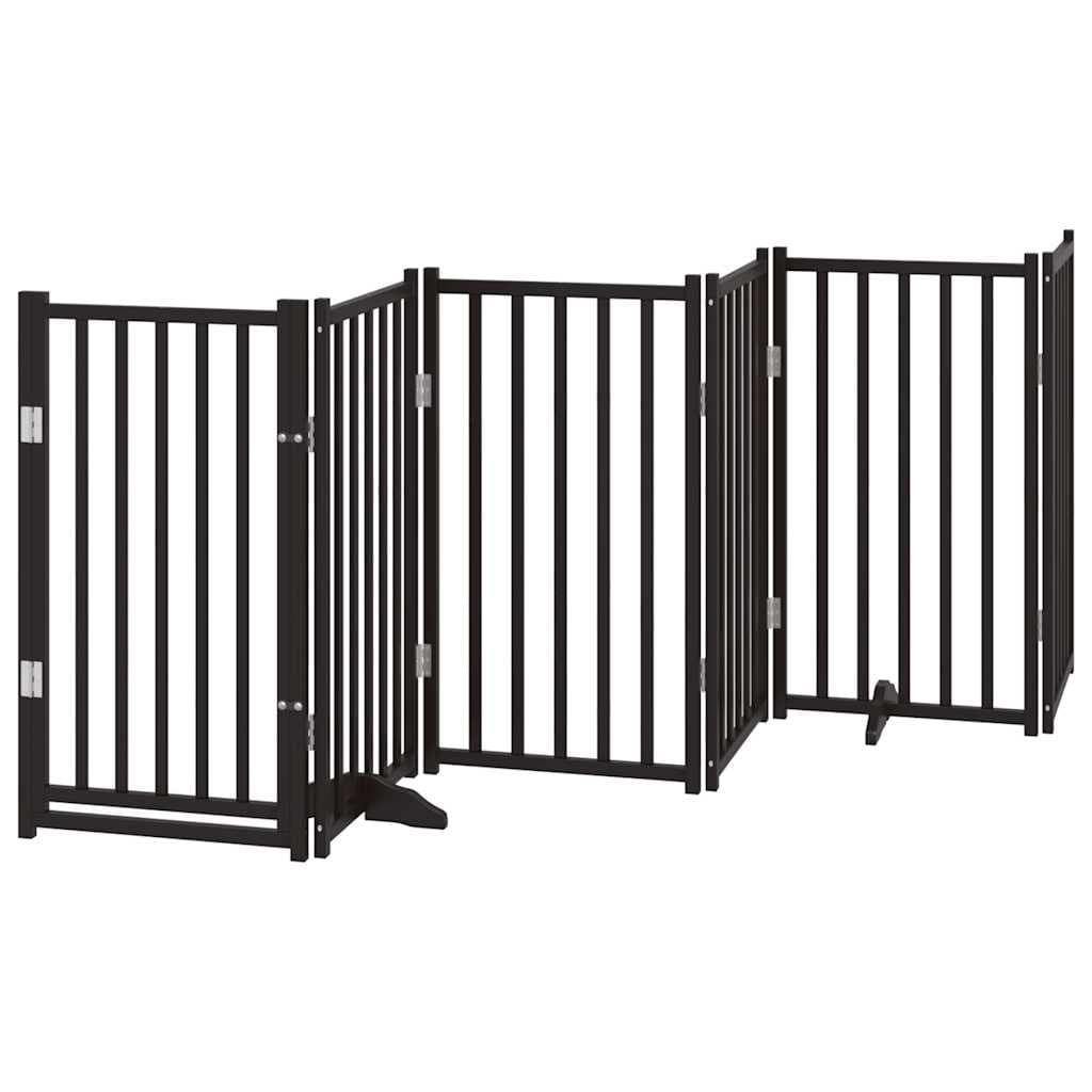 Cancello Cani Pieghevole Nero 6 Pannelli 300 cm Massello Abete — miniatura 2 di 10