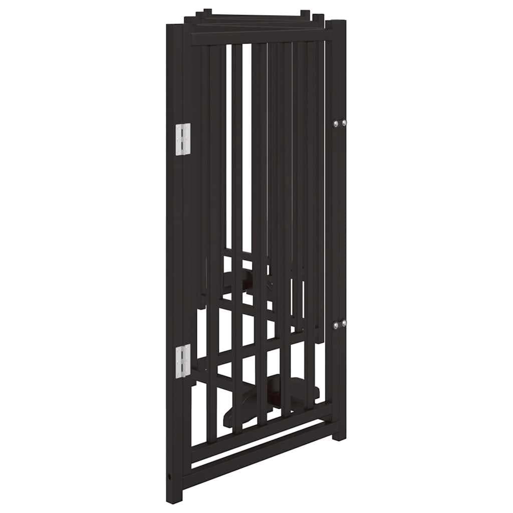 Cancello Cani Pieghevole Nero 6 Pannelli 300 cm Massello Abete — miniatura 4 di 10