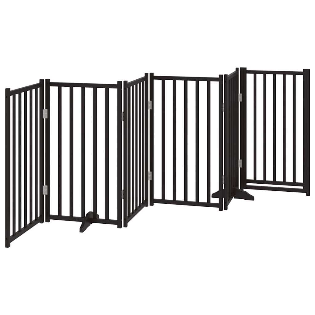 Cancello Cani Pieghevole Nero 6 Pannelli 300 cm Massello Abete — miniatura 5 di 10