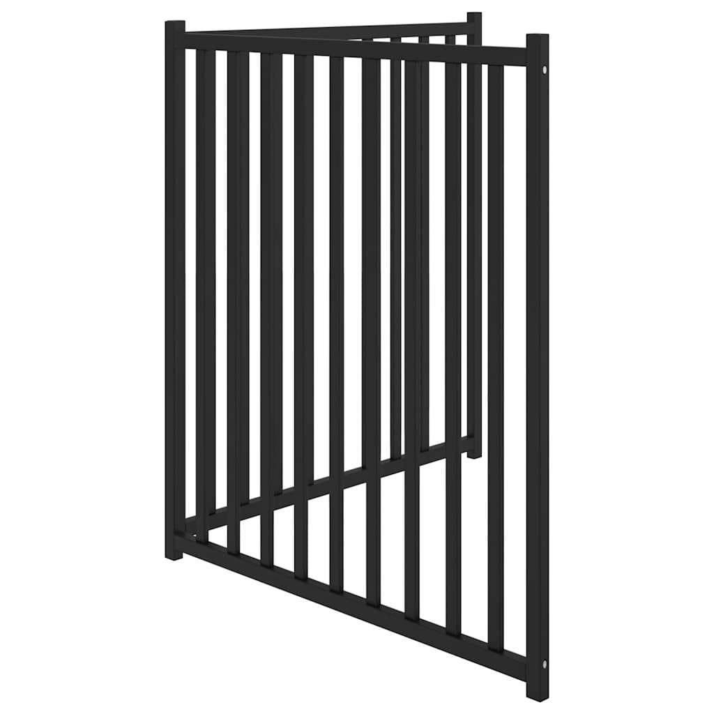 Cancello Cani Pieghevole 2 Pannelli Nero 160 cm Massello Abete — miniatura 4 di 8