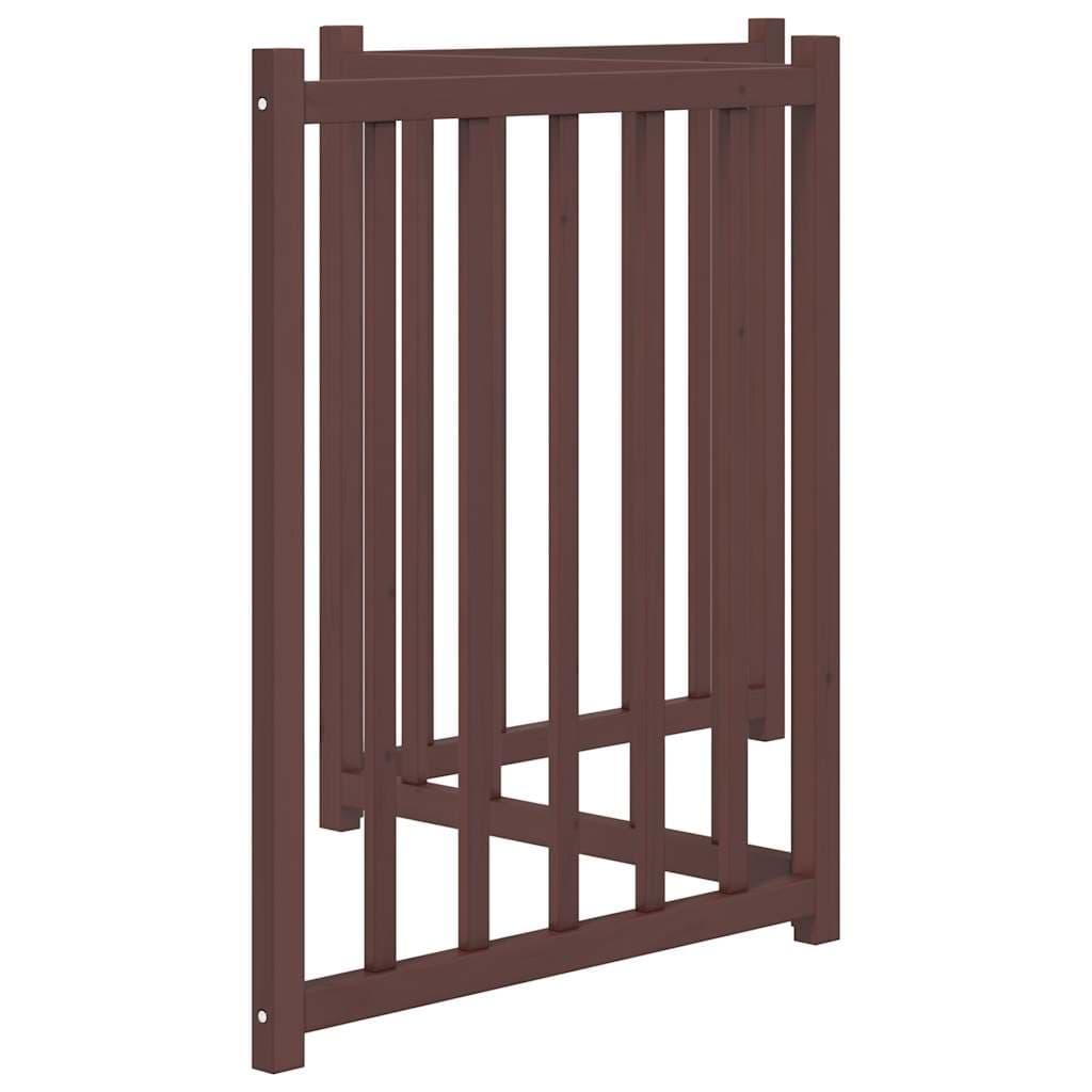 Cancello Cani Pieghevole 3Pannelli Marrone 150cm Massello Abete — miniatura 4 di 8