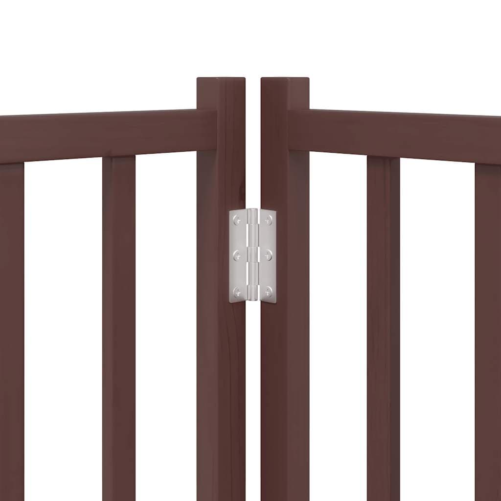 Cancello Cani Pieghevole Marrone 6Pannelli 300cm Massello Abete — miniatura 9 di 10