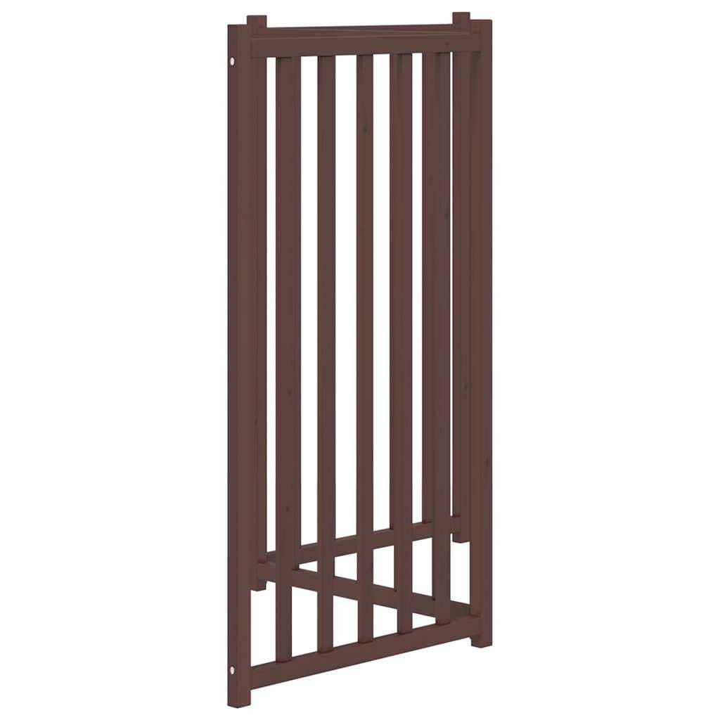 Cancello Cani Pieghevole 3Pannelli Marrone 150cm Massello Abete — miniatura 4 di 8