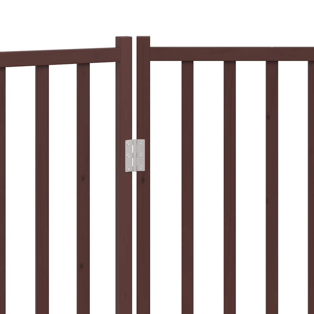 Cancello Cani Pieghevole 3Pannelli Marrone 150cm Massello Abete — miniatura 7 di 8