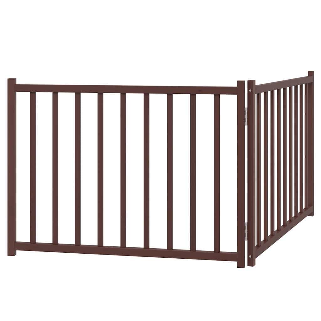 Cancello Cani Pieghevole 2Pannelli Marrone 160cm Massello Abete — miniatura 5 di 8