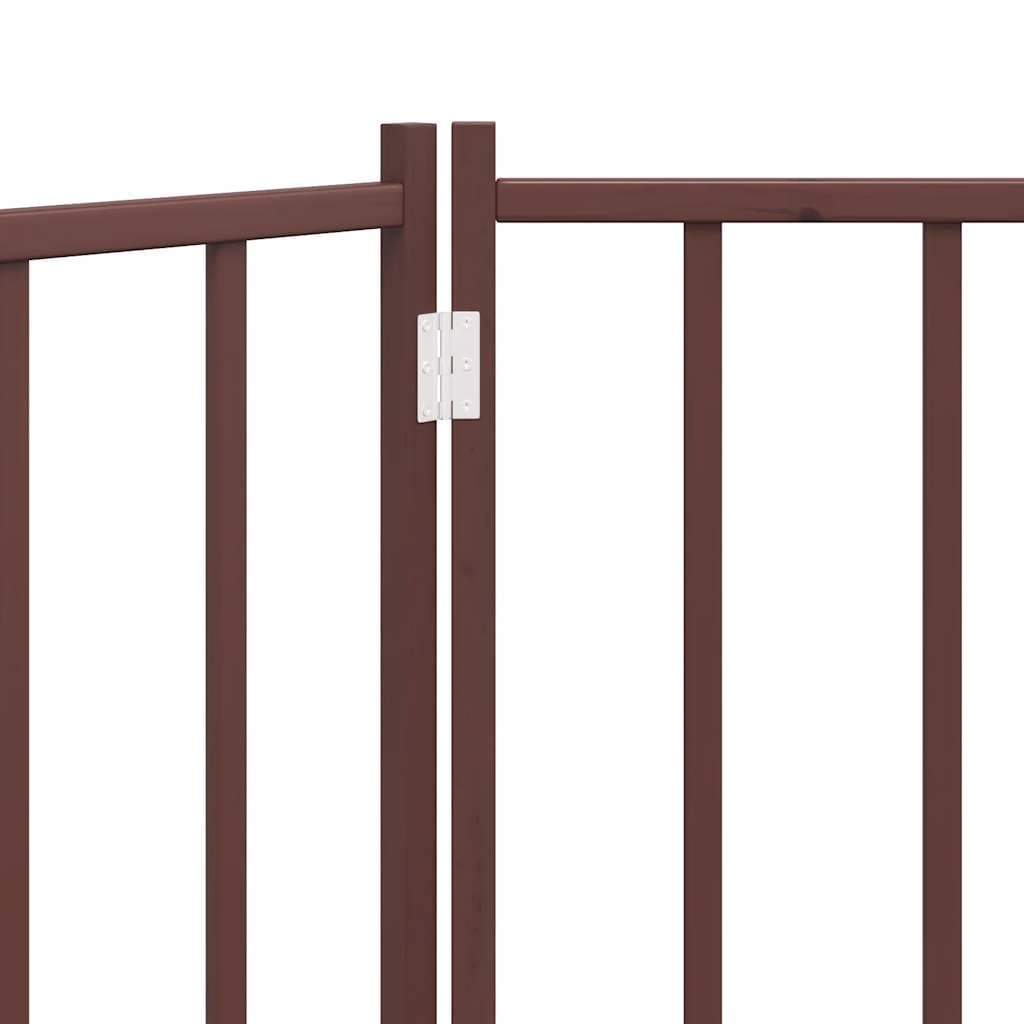 Cancello Cani Pieghevole 2Pannelli Marrone 160cm Massello Abete — miniatura 7 di 8