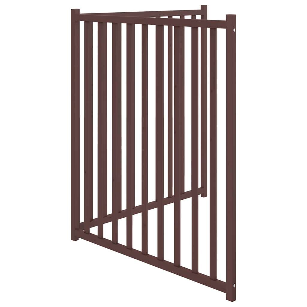 Cancello Cani Pieghevole 2Pannelli Marrone 160cm Massello Abete — miniatura 4 di 8