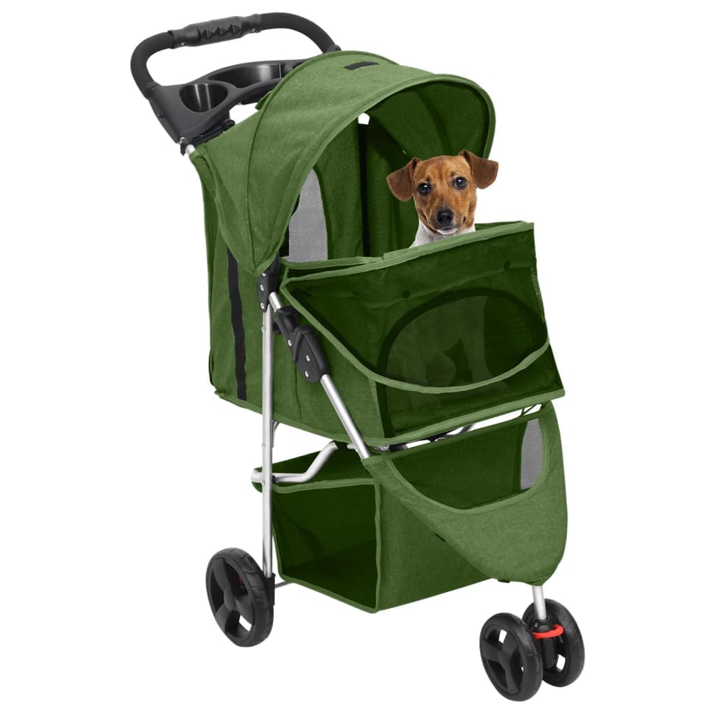 Passeggino per Cani Pieghevole Verde 80x46x98cm Tessuto Oxford — miniatura 1 di 11