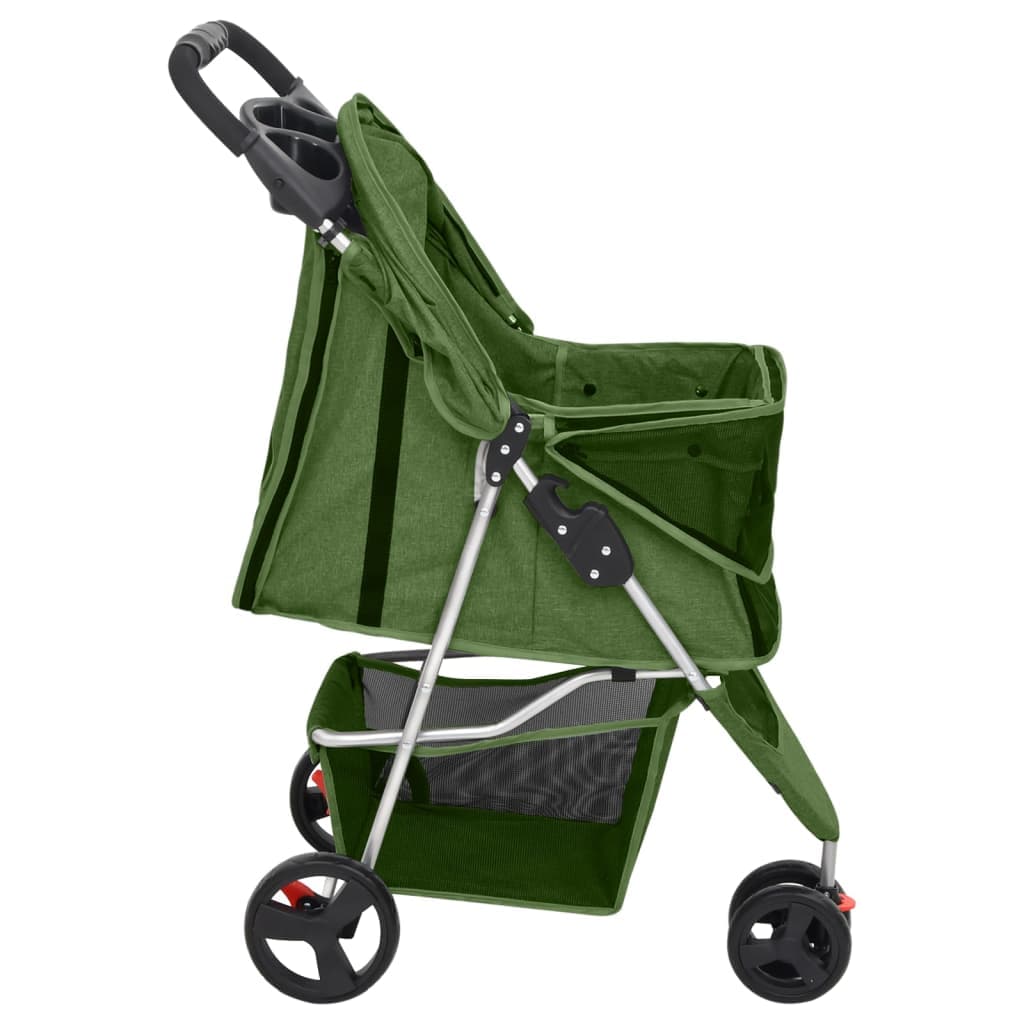 Passeggino per Cani Pieghevole Verde 80x46x98cm Tessuto Oxford — miniatura 3 di 11