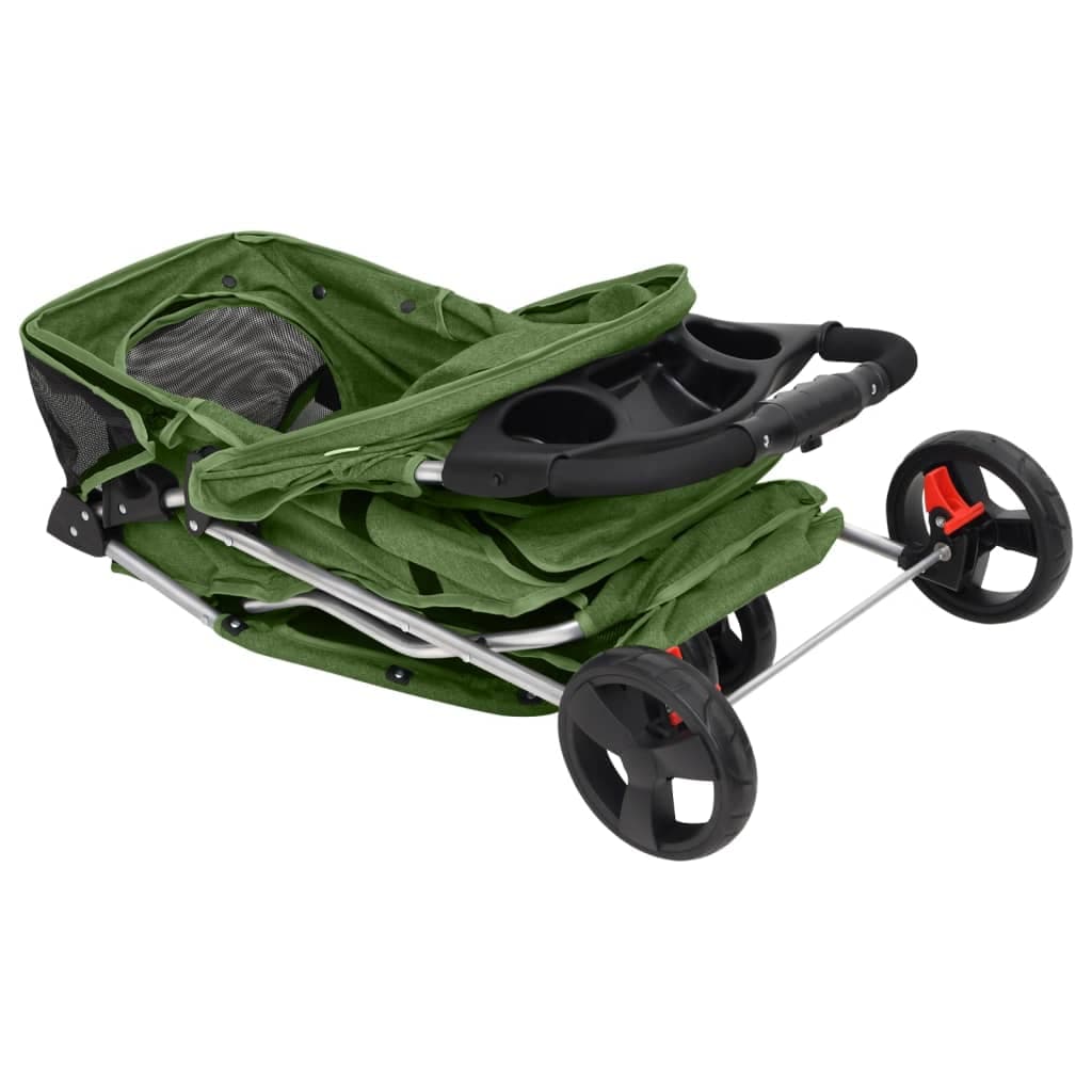 Passeggino per Cani Pieghevole Verde 80x46x98cm Tessuto Oxford — miniatura 6 di 11