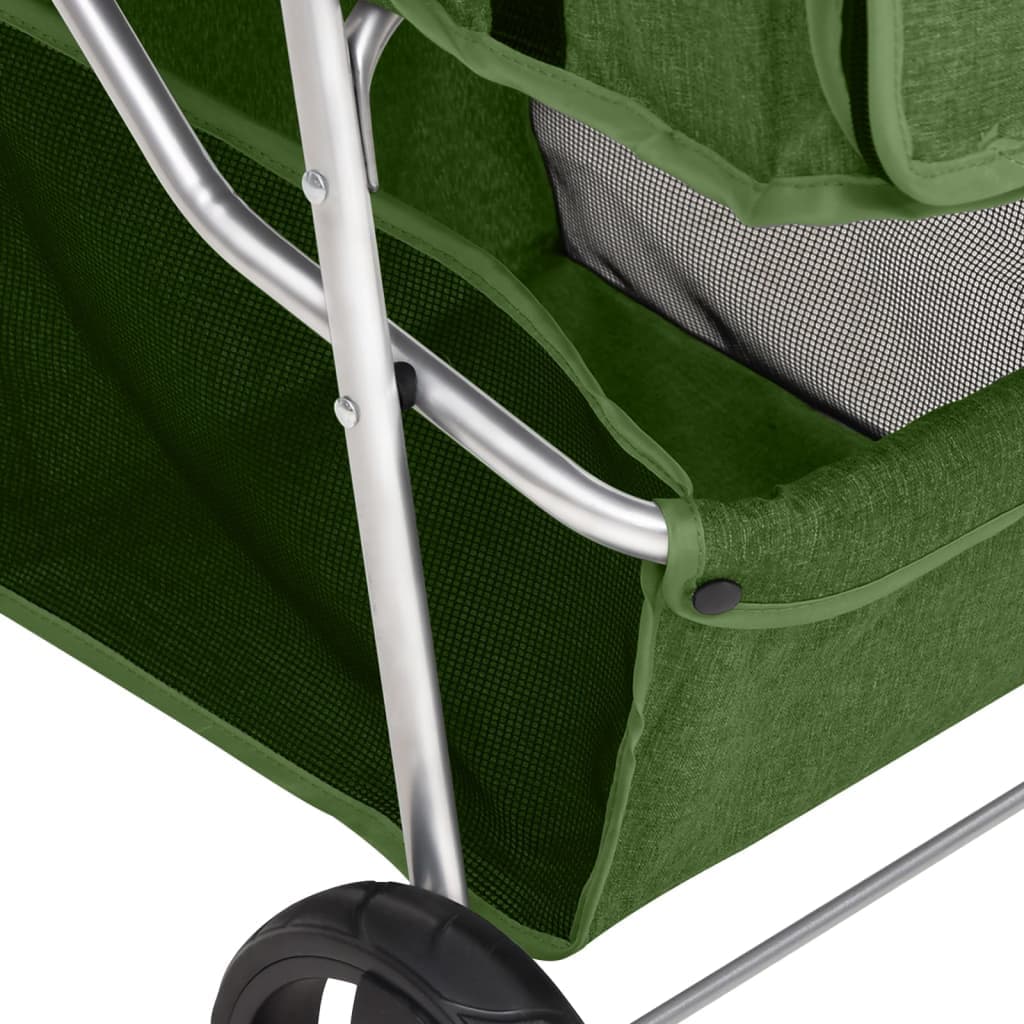 Passeggino per Cani Pieghevole Verde 80x46x98cm Tessuto Oxford — miniatura 8 di 11