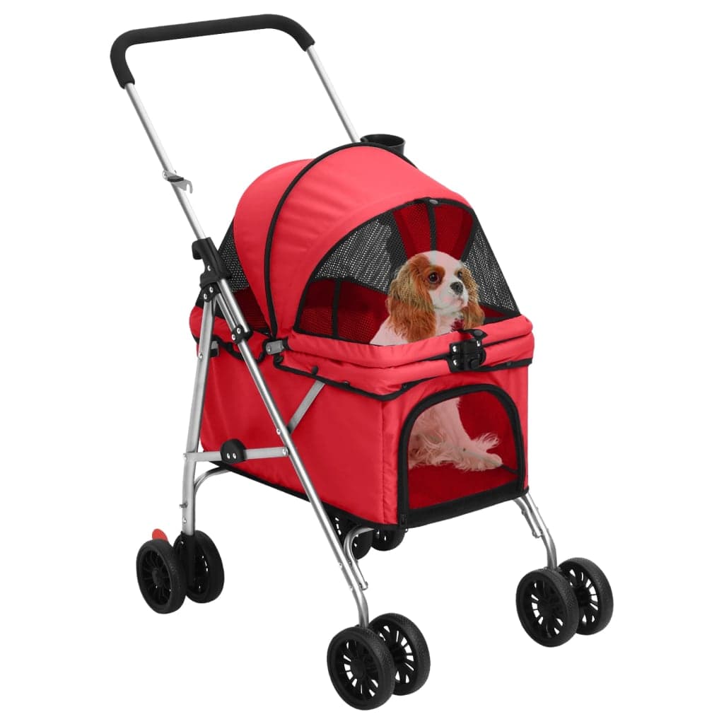 Passeggino per Cani Pieghevole Rosso 76x50x100cm Tessuto Oxford — miniatura 1 di 11