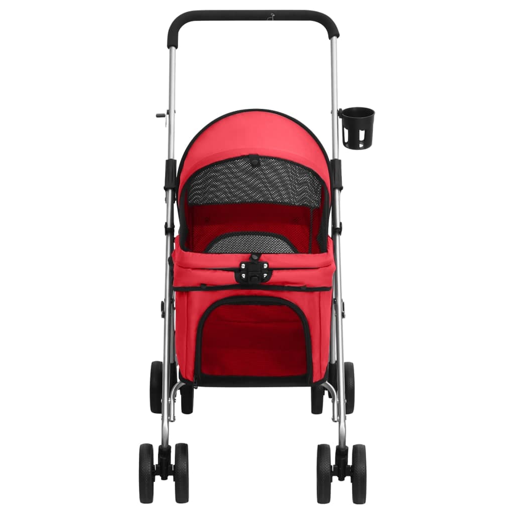 Passeggino per Cani Pieghevole Rosso 76x50x100cm Tessuto Oxford — miniatura 2 di 11