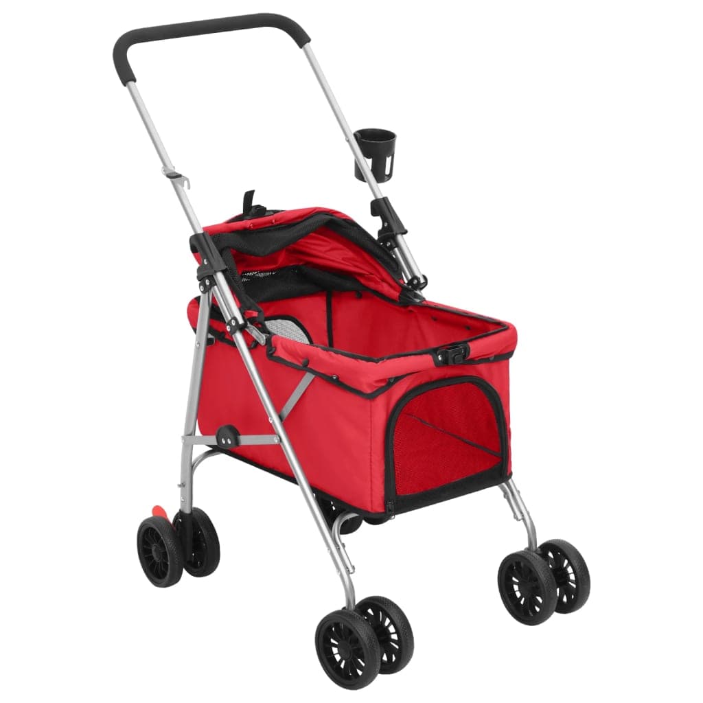 Passeggino per Cani Pieghevole Rosso 76x50x100cm Tessuto Oxford — miniatura 3 di 11