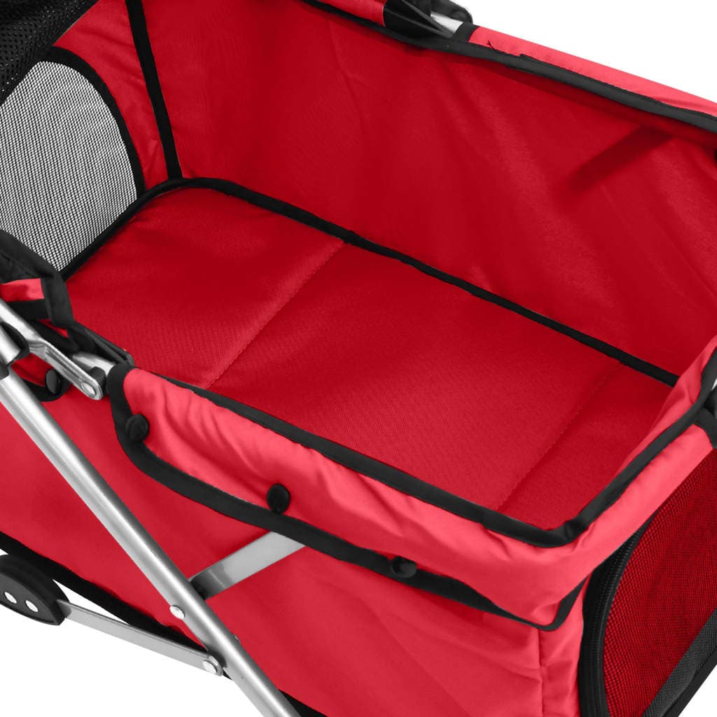 Passeggino per Cani Pieghevole Rosso 76x50x100cm Tessuto Oxford — miniatura 7 di 11