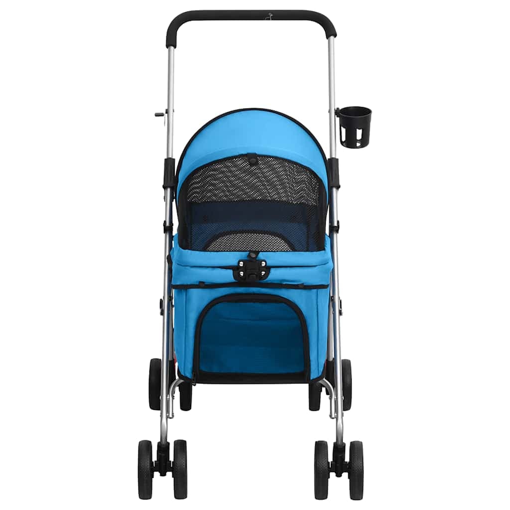 Passeggino per Cani Pieghevole Blu 76x50x100cm Tessuto Oxford — miniatura 2 di 11