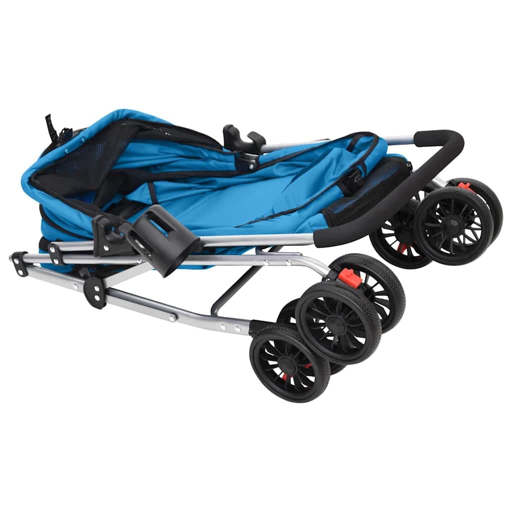 Passeggino per Cani Pieghevole Blu 76x50x100cm Tessuto Oxford — miniatura 6 di 11