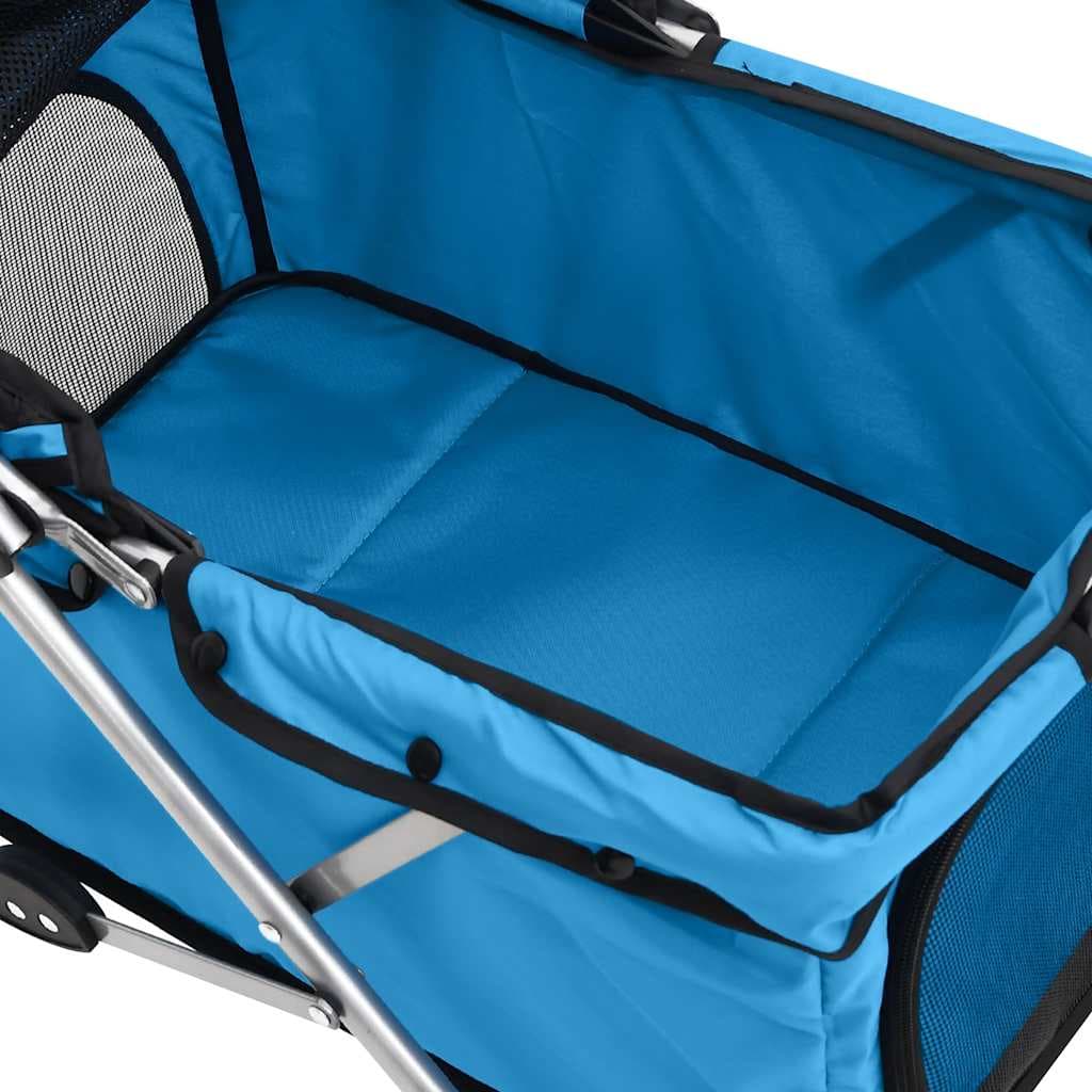 Passeggino per Cani Pieghevole Blu 76x50x100cm Tessuto Oxford — miniatura 7 di 11