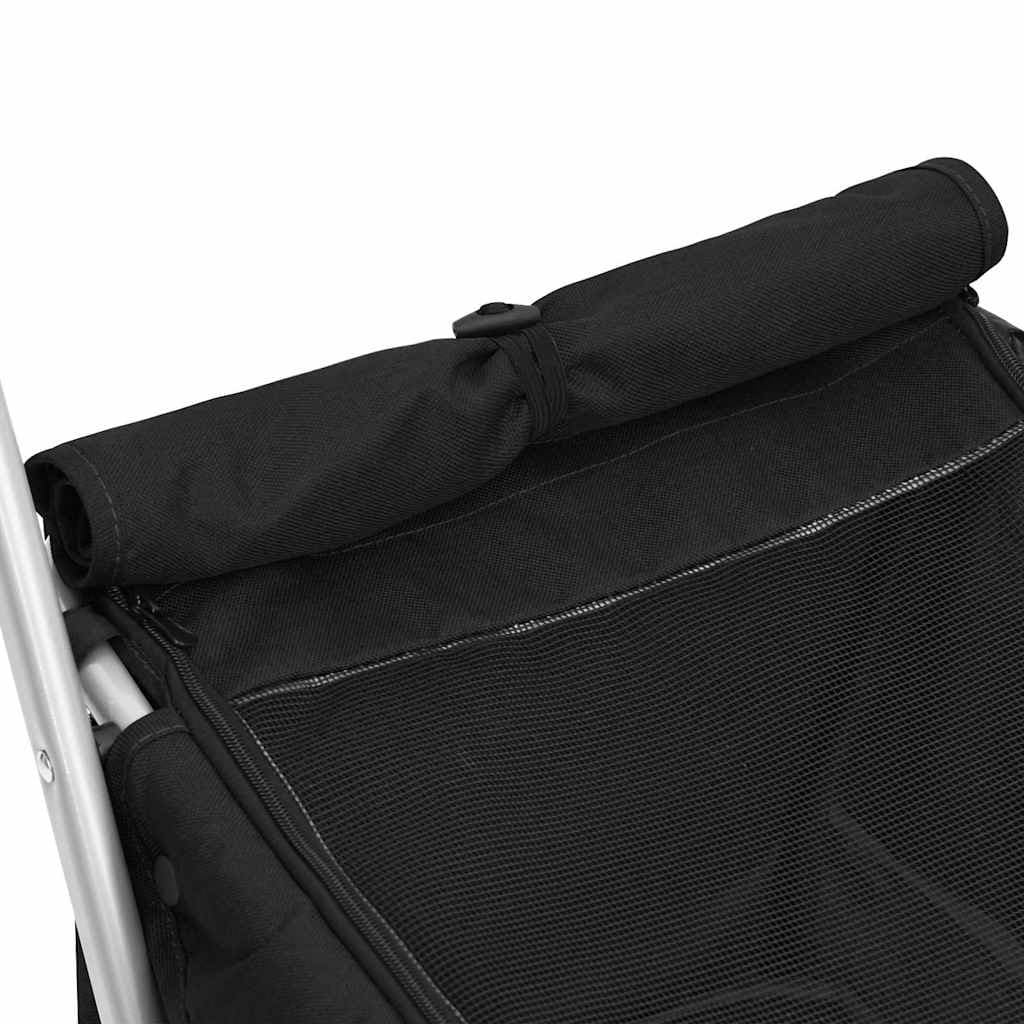 Passeggino per Cani Pieghevole Nero 100x49x96cm Tessuto di Lino — miniatura 7 di 11