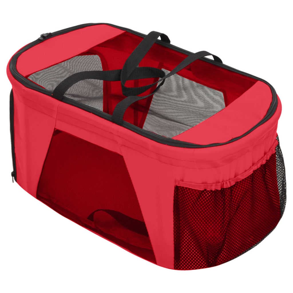 Passeggino Cani Pieghevole 2 Livelli Rosso 83x48x97cm Tessuto — foto 7 di 12