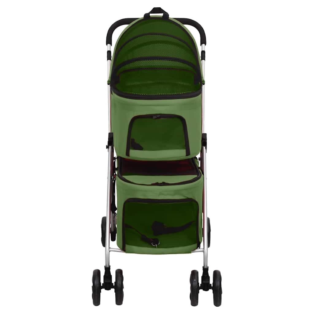 Passeggino Cani Pieghevole 2 Livelli Verde 83x48x97cm Tessuto — foto 2 di 12