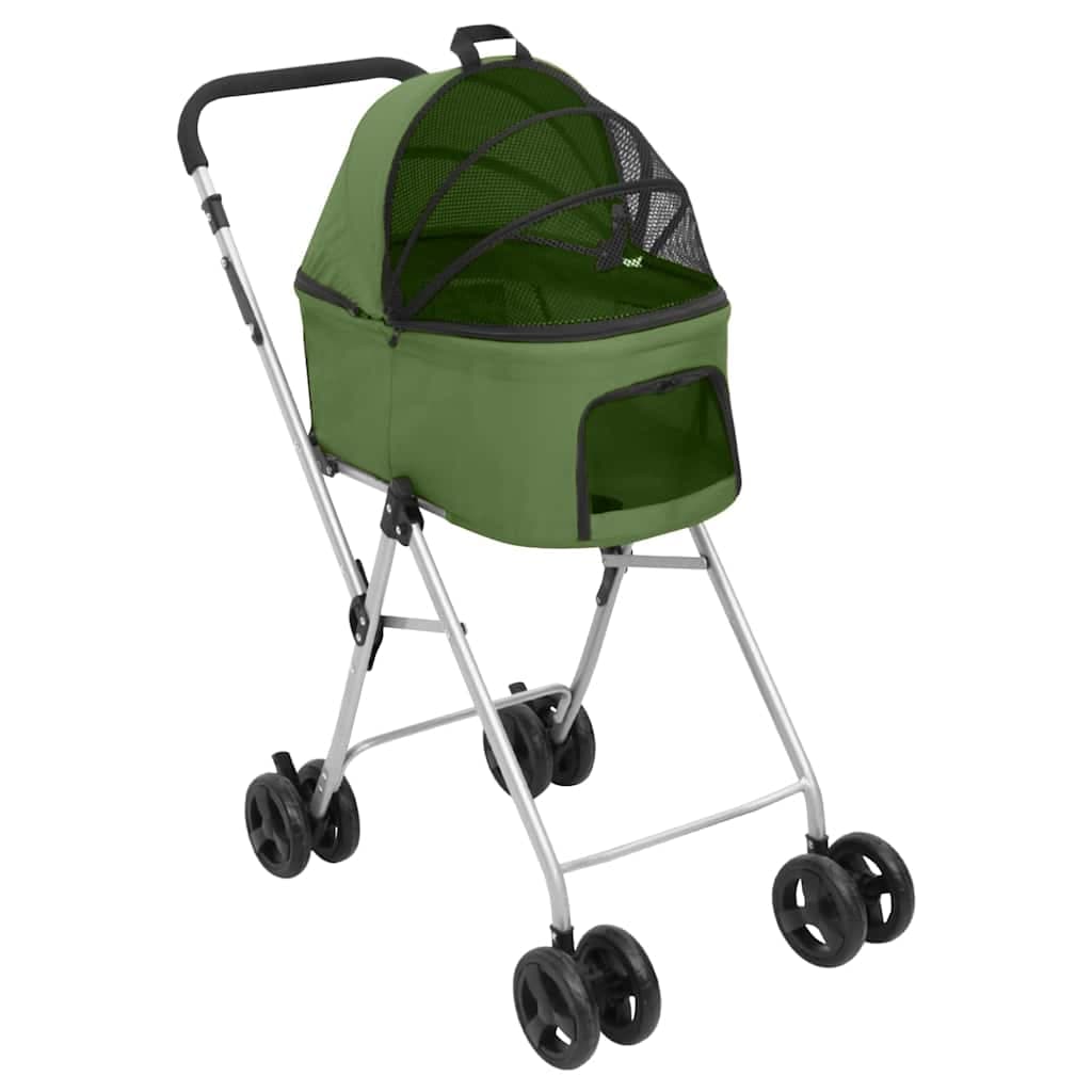 Passeggino Cani Pieghevole 2 Livelli Verde 83x48x97cm Tessuto — foto 6 di 12
