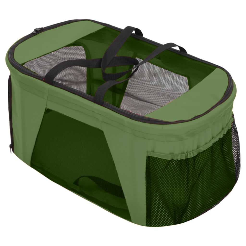 Passeggino Cani Pieghevole 2 Livelli Verde 83x48x97cm Tessuto — foto 7 di 12