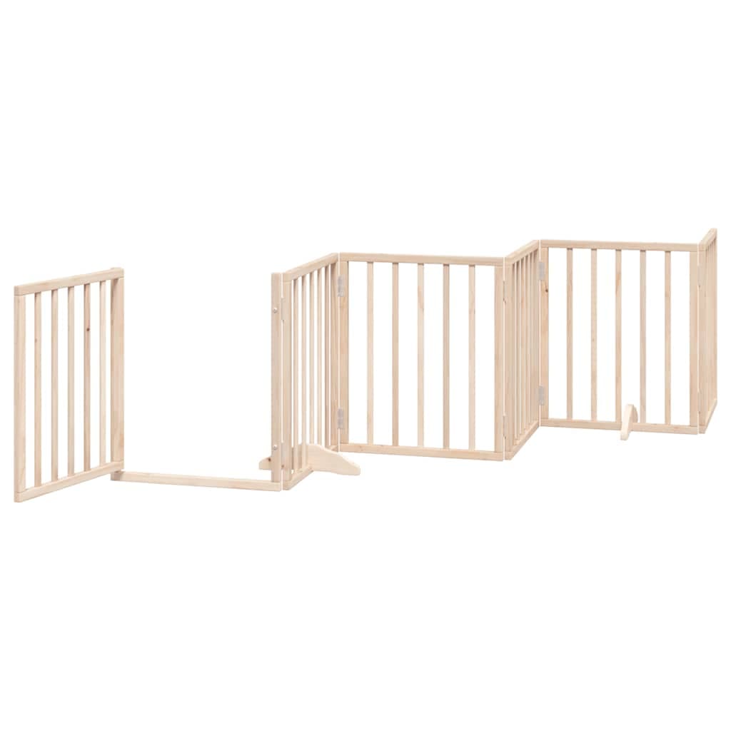 Cancello per Cani con Porta Pieghevole 9 Pannelli 450 cm Pioppo — miniatura 4 di 11