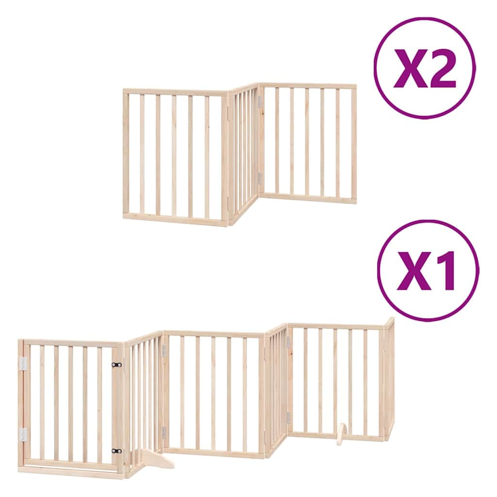 Cancello per Cani Porta Pieghevole 12 Pannelli 600 cm in Pioppo — miniatura 2 di 11