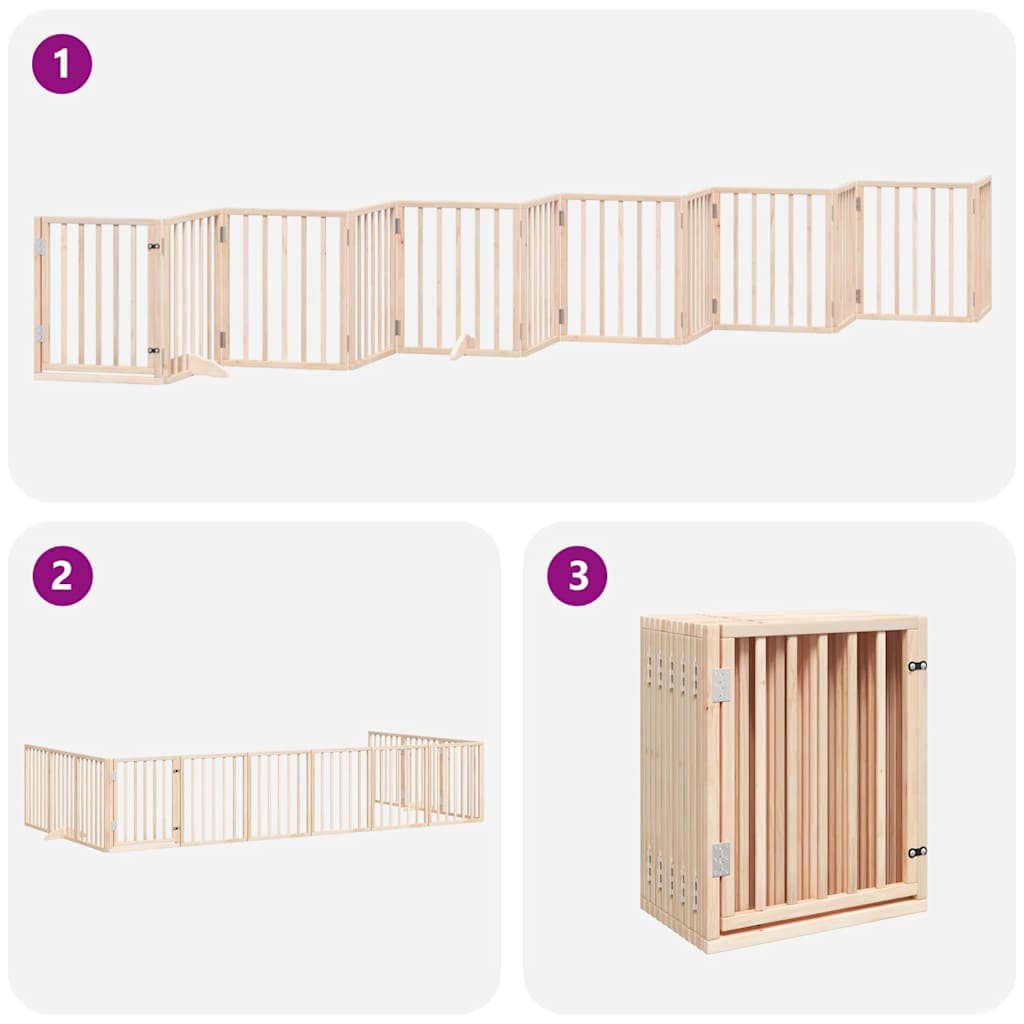 Cancello per Cani Porta Pieghevole 12 Pannelli 600 cm in Pioppo — miniatura 5 di 11