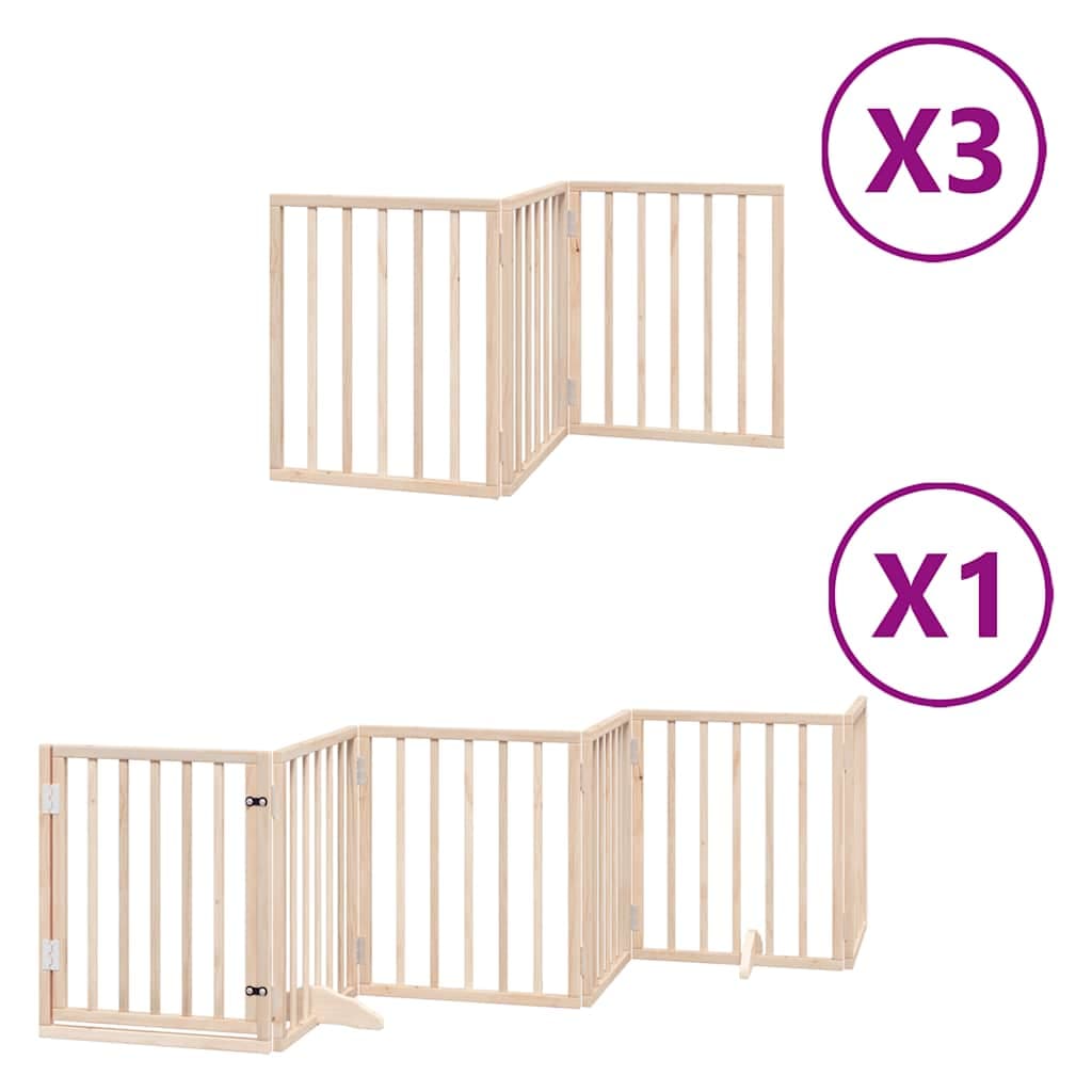 Cancello per Cani Porta Pieghevole 15 Pannelli 750 cm in Pioppo — miniatura 2 di 11
