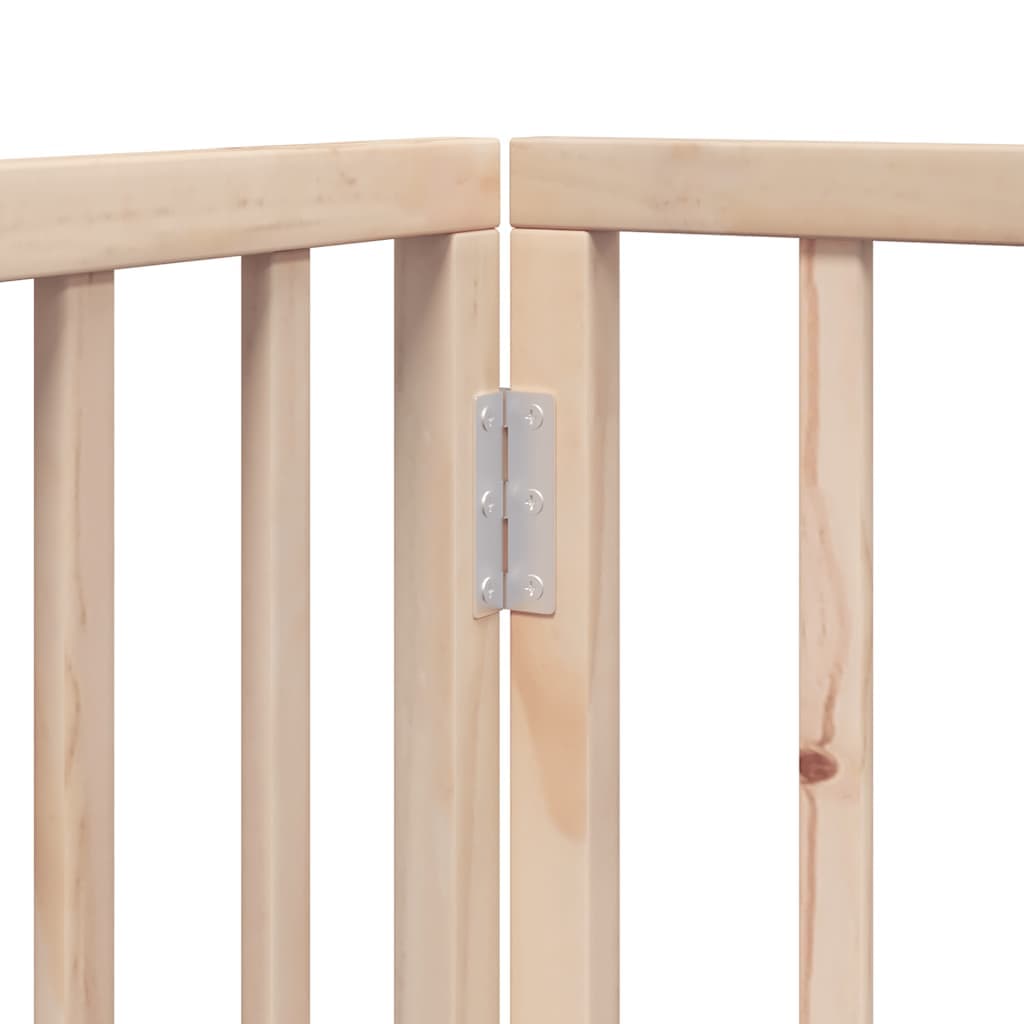Cancello per Cani con Porta Pieghevole 9 Pannelli 450 cm Pioppo — miniatura 8 di 11