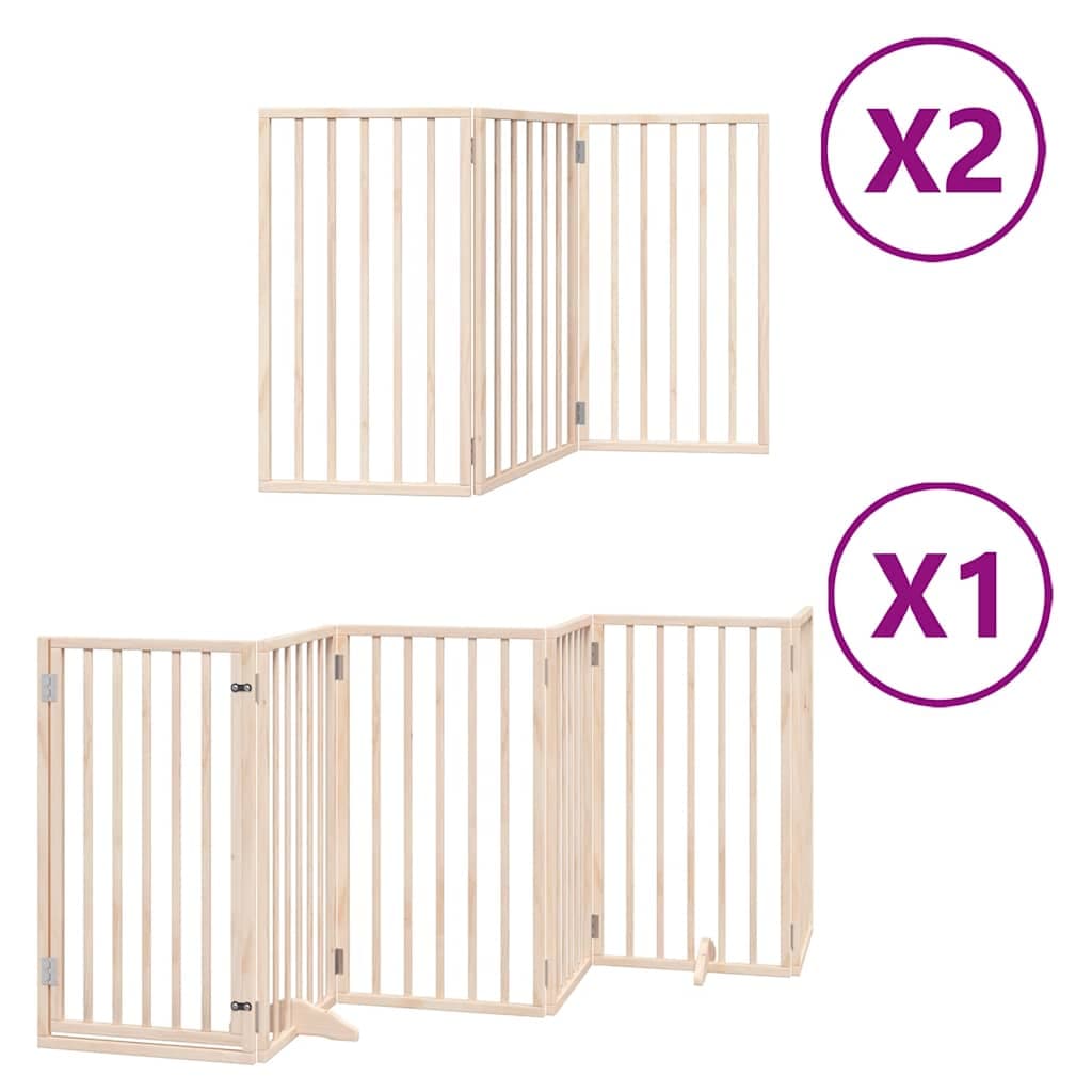 Cancello per Cani Porta Pieghevole 12 Pannelli 600 cm in Pioppo — miniatura 2 di 11