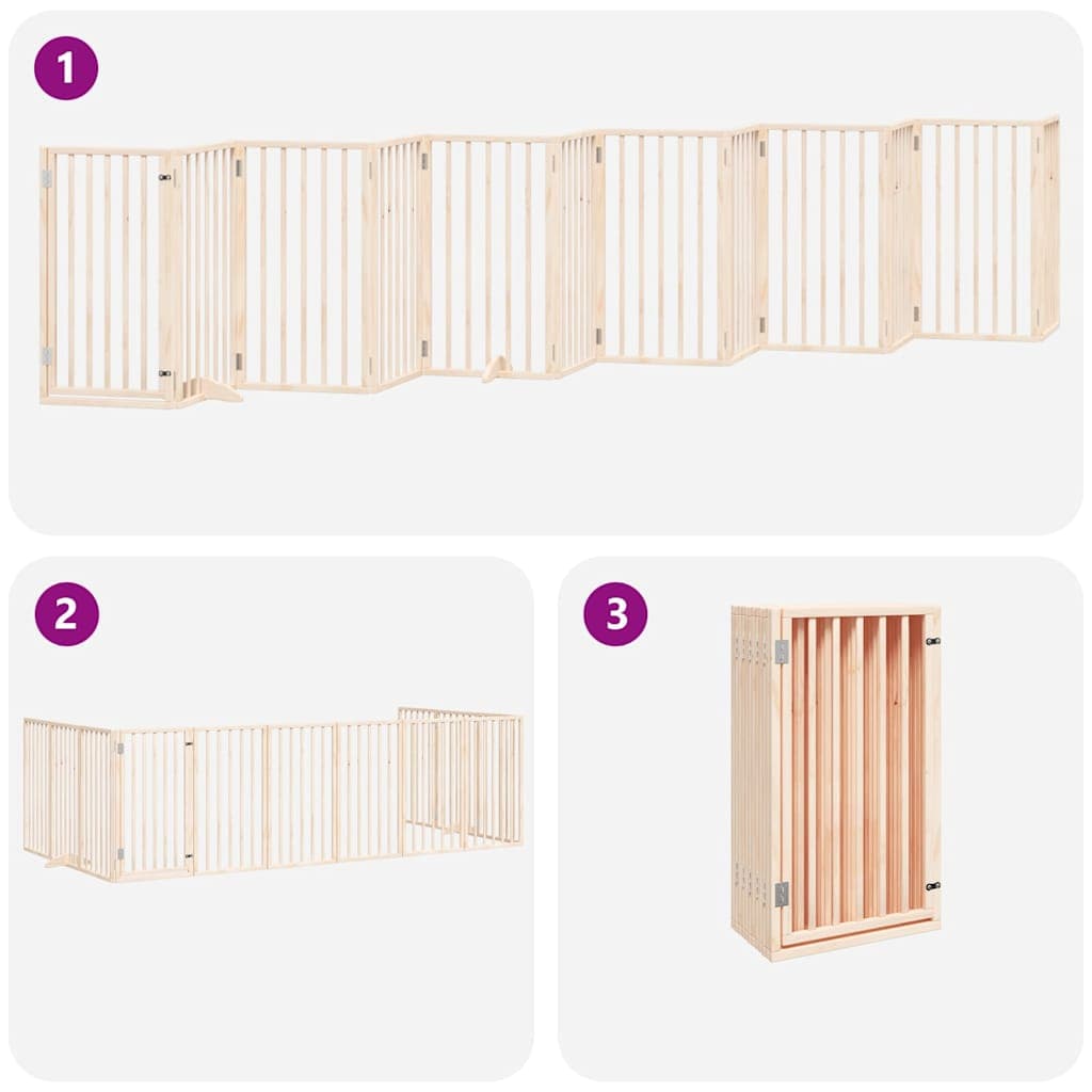 Cancello per Cani Porta Pieghevole 12 Pannelli 600 cm in Pioppo — miniatura 5 di 11