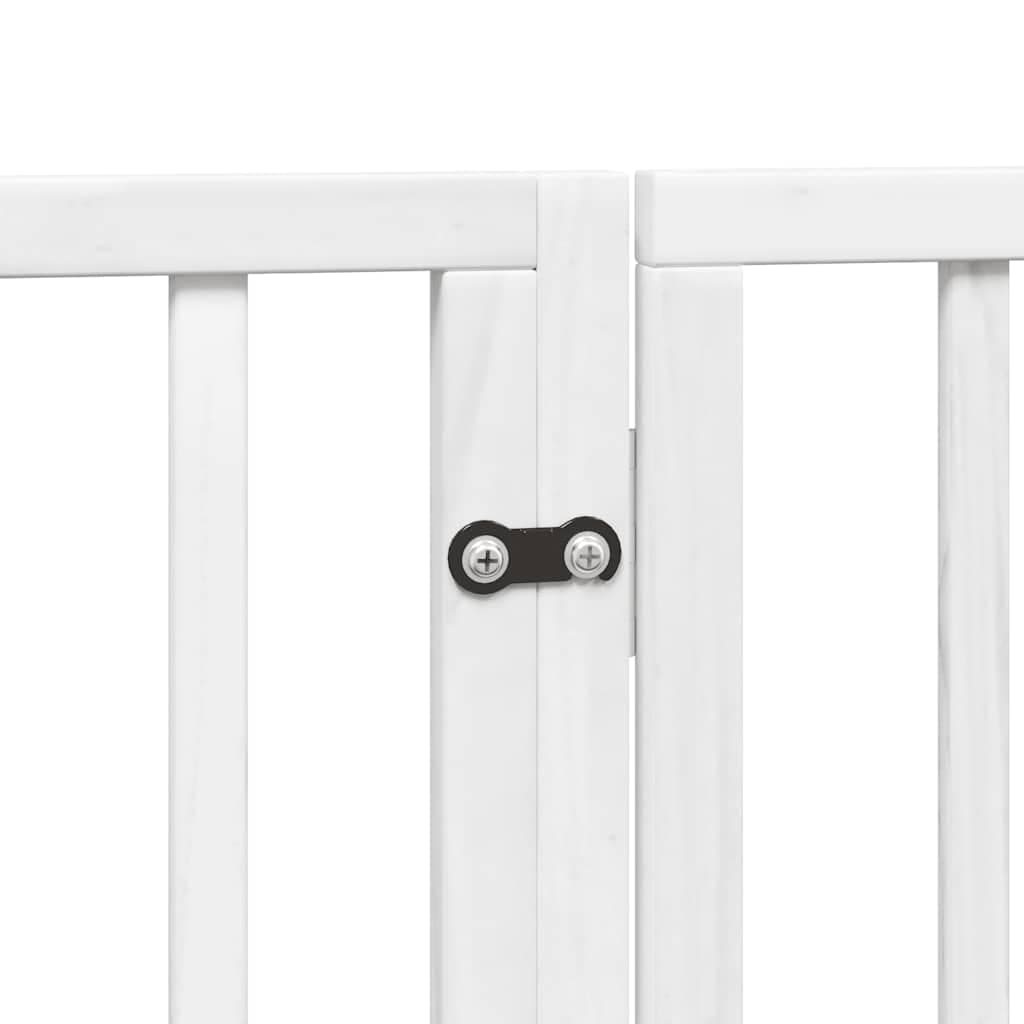Cancello Cani Porta Pieghevole Bianco 9 Pannelli 450 cm Pioppo — miniatura 7 di 11