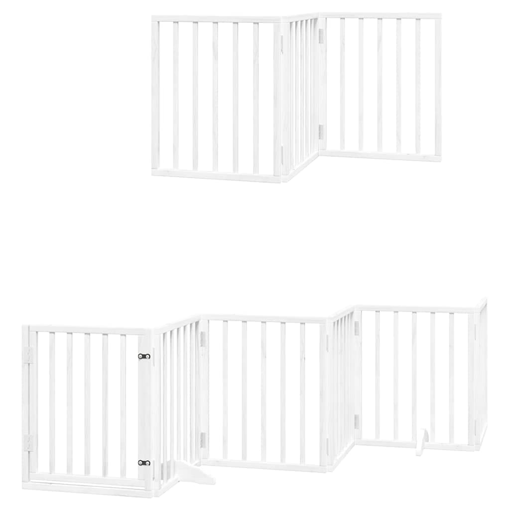 Cancello Cani Porta Pieghevole Bianco 15 Pannelli 750 cm Pioppo — miniatura 3 di 11