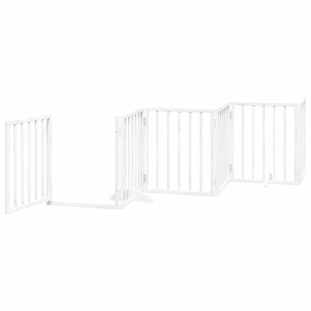 Cancello Cani Porta Pieghevole Bianco 15 Pannelli 750 cm Pioppo — miniatura 4 di 11