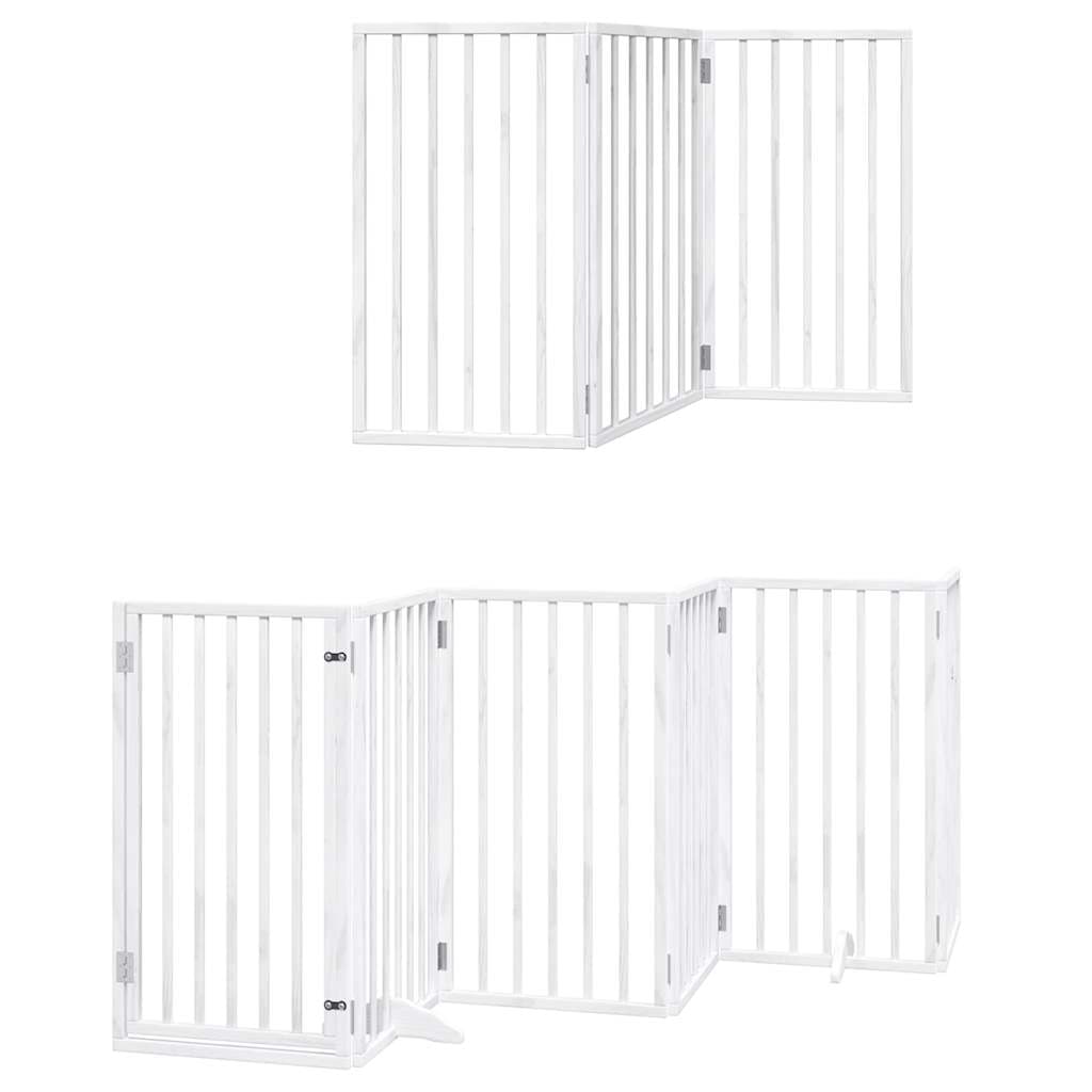 Cancello Cani Porta Pieghevole Bianco 12 Pannelli 600 cm Pioppo — miniatura 3 di 11